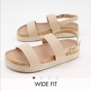 ASOS WIDE flatform taupe sandals